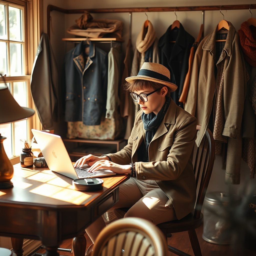 Vintage clothing collection display